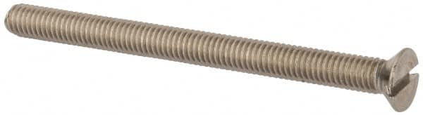 Value Collection - M6x1.00 Metric Coarse, 75mm OAL Slotted Drive Machine Screw - Flat Head, Grade 316 & A4 Stainless Steel, Uncoated, Without Washer - Americas Industrial Supply
