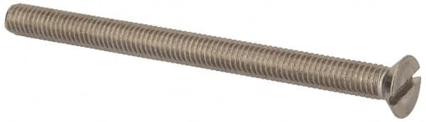 Value Collection - M6x1.00 Metric Coarse, 80mm OAL Slotted Drive Machine Screw - Flat Head, Grade 316 & A4 Stainless Steel, Uncoated, Without Washer - Americas Industrial Supply