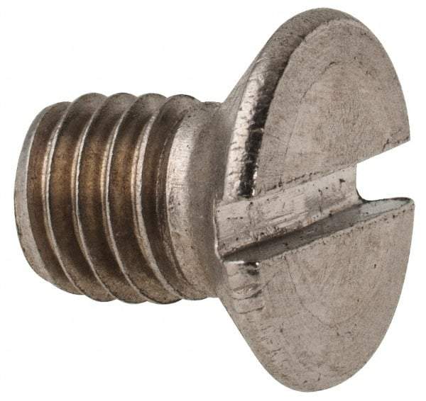 Value Collection - M8x1.25 Metric Coarse, 12mm OAL Slotted Drive Machine Screw - Flat Head, Grade 316 & A4 Stainless Steel, Uncoated, Without Washer - Americas Industrial Supply
