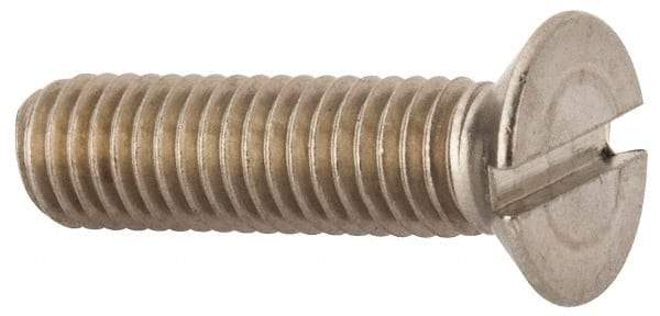 Value Collection - M8x1.25 Metric Coarse, 30mm OAL Slotted Drive Machine Screw - Flat Head, Grade 316 & A4 Stainless Steel, Uncoated, Without Washer - Americas Industrial Supply