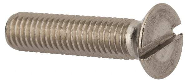 Value Collection - M8x1.25 Metric Coarse, 35mm OAL Slotted Drive Machine Screw - Flat Head, Grade 316 & A4 Stainless Steel, Uncoated, Without Washer - Americas Industrial Supply
