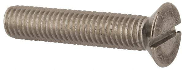 Value Collection - M8x1.25 Metric Coarse, 40mm OAL Slotted Drive Machine Screw - Flat Head, Grade 316 & A4 Stainless Steel, Uncoated, Without Washer - Americas Industrial Supply