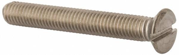Value Collection - M8x1.25 Metric Coarse, 60mm OAL Slotted Drive Machine Screw - Flat Head, Grade 316 & A4 Stainless Steel, Uncoated, Without Washer - Americas Industrial Supply