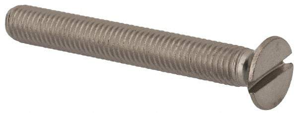 Value Collection - M8x1.25 Metric Coarse, 65mm OAL Slotted Drive Machine Screw - Flat Head, Grade 316 & A4 Stainless Steel, Uncoated, Without Washer - Americas Industrial Supply