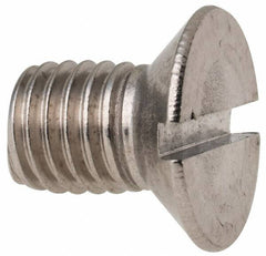 Value Collection - M10x1.50 Metric Coarse, 16mm OAL Slotted Drive Machine Screw - Flat Head, Grade 316 & A4 Stainless Steel, Uncoated, Without Washer - Americas Industrial Supply