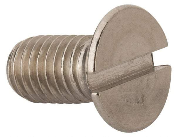 Value Collection - M10x1.50 Metric Coarse, 20mm OAL Slotted Drive Machine Screw - Flat Head, Grade 316 & A4 Stainless Steel, Uncoated, Without Washer - Americas Industrial Supply