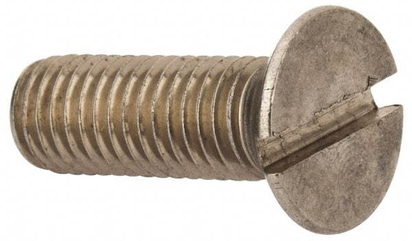 Value Collection - M10x1.50 Metric Coarse, 30mm OAL Slotted Drive Machine Screw - Flat Head, Grade 316 & A4 Stainless Steel, Uncoated, Without Washer - Americas Industrial Supply