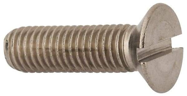 Value Collection - M10x1.50 Metric Coarse, 35mm OAL Slotted Drive Machine Screw - Flat Head, Grade 316 & A4 Stainless Steel, Uncoated, Without Washer - Americas Industrial Supply