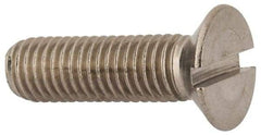 Value Collection - M10x1.50 Metric Coarse, 35mm OAL Slotted Drive Machine Screw - Flat Head, Grade 316 & A4 Stainless Steel, Uncoated, Without Washer - Americas Industrial Supply