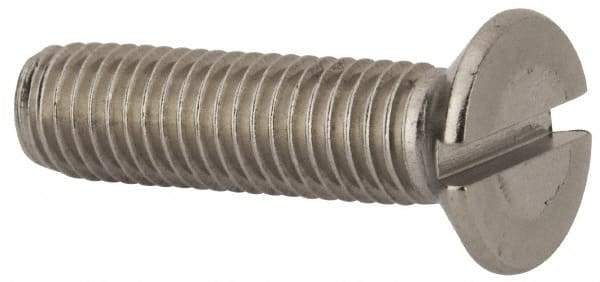 Value Collection - M10x1.50 Metric Coarse, 40mm OAL Slotted Drive Machine Screw - Flat Head, Grade 316 & A4 Stainless Steel, Uncoated, Without Washer - Americas Industrial Supply