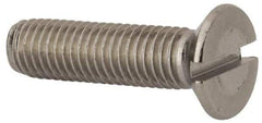 Value Collection - M10x1.50 Metric Coarse, 40mm OAL Slotted Drive Machine Screw - Flat Head, Grade 316 & A4 Stainless Steel, Uncoated, Without Washer - Americas Industrial Supply