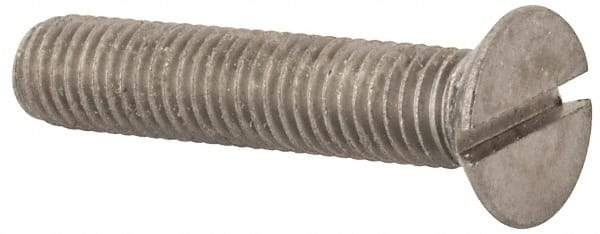 Value Collection - M10x1.50 Metric Coarse, 50mm OAL Slotted Drive Machine Screw - Flat Head, Grade 316 & A4 Stainless Steel, Uncoated, Without Washer - Americas Industrial Supply
