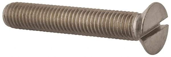 Value Collection - M10x1.50 Metric Coarse, 60mm OAL Slotted Drive Machine Screw - Flat Head, Grade 316 & A4 Stainless Steel, Uncoated, Without Washer - Americas Industrial Supply