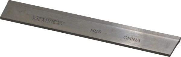 Interstate - 5/32 Inch Wide x 11/16 Inch High x 5 Inch Long, Parallel Blade, Cutoff Blade - M2 Grade, Bright Finish - Exact Industrial Supply