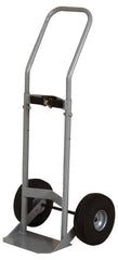 Made in USA - 47" OAH Cylinder Hand Truck - Swept Back Handle, Steel, Full Pneumatic Wheels - Americas Industrial Supply