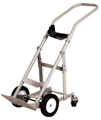 Made in USA - 47" OAH Cylinder Hand Truck - Swept Back Handle, Steel, Semi-Pneumatic Wheels - Americas Industrial Supply