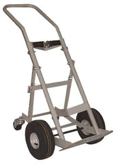 Made in USA - 47" OAH Cylinder Hand Truck - Swept Back Handle, Steel, Full Pneumatic Wheels - Americas Industrial Supply