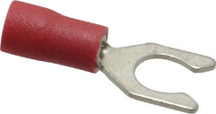 Ideal - #10 Stud, 22 to 18 AWG Compatible, Partially Insulated, Crimp Connection, Locking Fork Terminal - Americas Industrial Supply