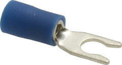 Ideal - #6 Stud, 16 to 14 AWG Compatible, Partially Insulated, Crimp Connection, Locking Fork Terminal - Americas Industrial Supply