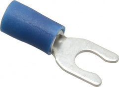 Ideal - #8 Stud, 16 to 14 AWG Compatible, Partially Insulated, Crimp Connection, Locking Fork Terminal - Americas Industrial Supply