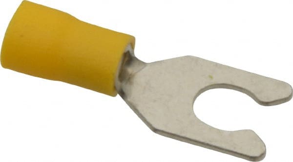 Ideal - 1/4" Stud, 12 to 10 AWG Compatible, Partially Insulated, Crimp Connection, Locking Fork Terminal - Americas Industrial Supply