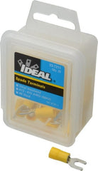 Ideal - #8 Stud, 12 to 10 AWG Compatible, Partially Insulated, Crimp Connection, Standard Fork Terminal - Americas Industrial Supply