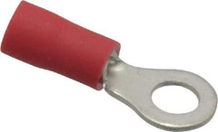 Ideal - 22-18 AWG Partially Insulated Crimp Connection Circular Ring Terminal - #8 Stud, 0.819" OAL x 0.394" Wide, Tin Plated Brass Contact - Americas Industrial Supply