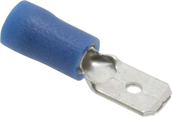 Ideal - 16 to 14 AWG, Vinyl, Fully Insulated, Male Wire Disconnect - 1/4 Inch Wide Tab, Blue, cUL Listed, RoHS Compliant, UL Listed - Americas Industrial Supply