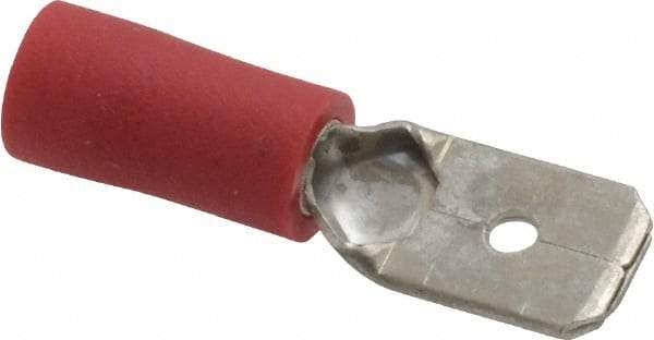 Ideal - 22 to 18 AWG, Vinyl, Fully Insulated, Male Wire Disconnect - 1/4 Inch Wide Tab, Red, cUL Listed, RoHS Compliant, UL Listed - Americas Industrial Supply