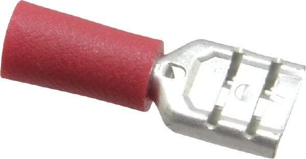 Ideal - 22 to 18 AWG, Vinyl, Fully Insulated, Female Wire Disconnect - 1/4 Inch Wide Tab, Red, cUL Listed, RoHS Compliant, UL Listed - Americas Industrial Supply