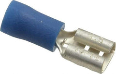 Ideal - 16 to 14 AWG, Vinyl, Fully Insulated, Female Wire Disconnect - 1/4 Inch Wide Tab, Blue, cUL Listed, RoHS Compliant, UL Listed - Americas Industrial Supply