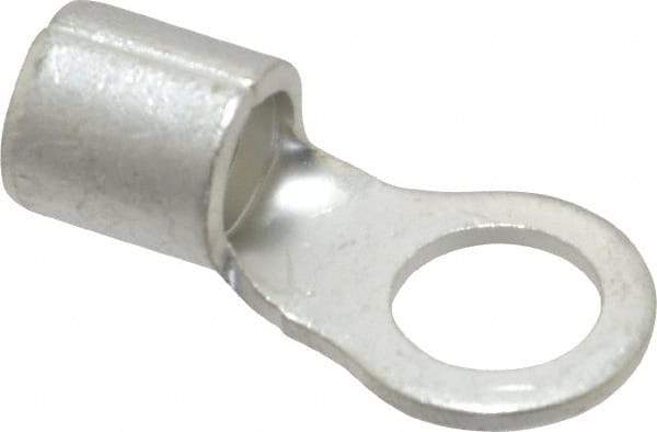 Ideal - 4 AWG Noninsulated Crimp Connection Circular Ring Terminal - 3/8" Stud, 1.319" OAL x 0.65" Wide, Tin Plated Brass Contact - Americas Industrial Supply