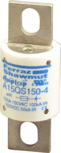 Ferraz Shawmut - 150 VAC/VDC, 150 Amp, Fast-Acting Semiconductor/High Speed Fuse - Bolt-on Mount, 2-21/32" OAL, 100 at AC, 50 at DC kA Rating, 1-1/8" Diam - Americas Industrial Supply