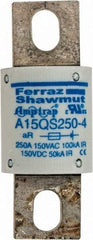 Ferraz Shawmut - 150 VAC/VDC, 250 Amp, Fast-Acting Semiconductor/High Speed Fuse - Bolt-on Mount, 2-21/32" OAL, 100 at AC, 50 at DC kA Rating, 1-1/8" Diam - Americas Industrial Supply