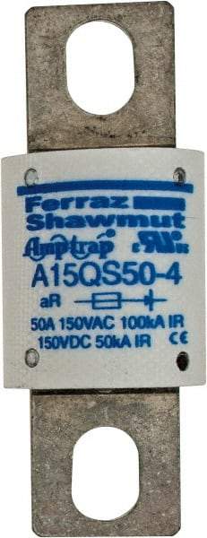 Ferraz Shawmut - 150 VAC/VDC, 50 Amp, Fast-Acting Semiconductor/High Speed Fuse - Bolt-on Mount, 2-21/32" OAL, 100 at AC, 50 at DC kA Rating, 1-1/8" Diam - Americas Industrial Supply