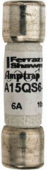 Ferraz Shawmut - 150 VAC/VDC, 6 Amp, Fast-Acting Semiconductor/High Speed Fuse - Clip Mount, 1-1/2" OAL, 100 at AC, 50 at DC kA Rating, 13/32" Diam - Americas Industrial Supply