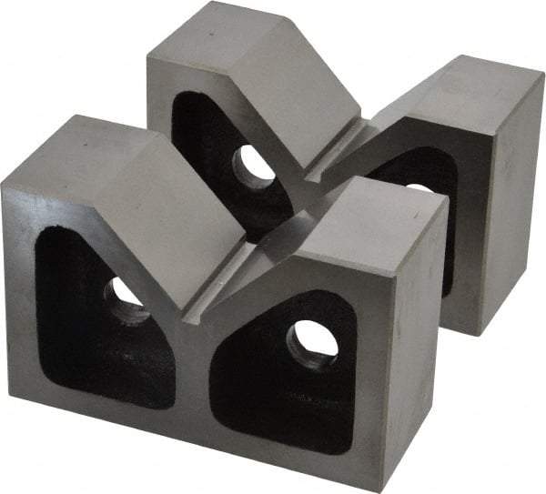 SPI - 2-7/16" Max Capacity, 90° Angle, Cast Iron V-Block - 5" Long x 2" Wide x 3-1/8" High, Sold as Matched Pair - Americas Industrial Supply