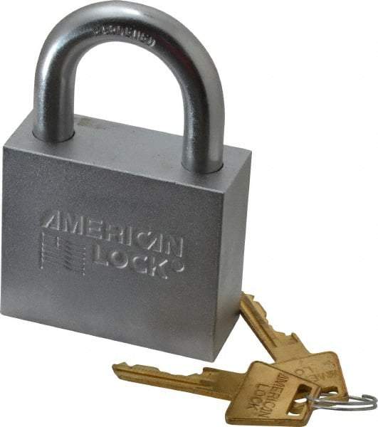 American Lock - 1-1/4" Shackle Clearance, Keyed Different Wide Clearance Padlock - 7/16" Shackle Diam, Steel - Americas Industrial Supply