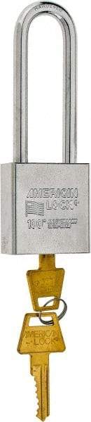 American Lock - 3/4" Shackle Clearance, Keyed Different Tubular Padlock - 3/8" Shackle Diam, Steel - Americas Industrial Supply