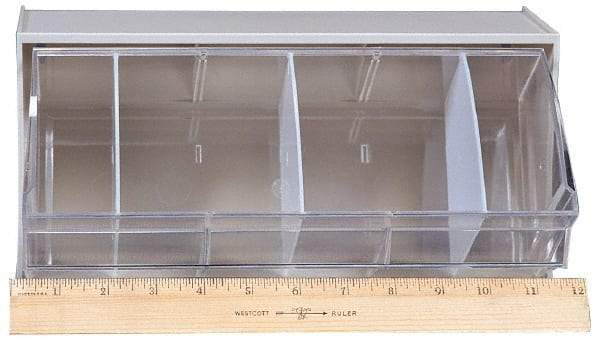 Quantum Storage - 11-7/8" Wide x 5-15/16" High x 5-1/4" Deep, Small Parts Tip Out Stacking Bin Organizer - Polystyrene Frame, 1 Compartments, 11" Wide x 5-1/4" High Bin - Americas Industrial Supply