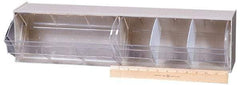 Quantum Storage - 23-5/8" Wide x 5-15/16" High x 5-1/4" Deep, Small Parts Tip Out Stacking Bin Organizer - Polystyrene Frame, 2 Compartments, 11" Wide x 5-1/4" High Bin - Americas Industrial Supply