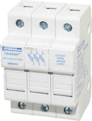 Ferraz Shawmut - 3 Pole, 600 VAC/VDC, 30 Amp, DIN Rail Mount Fuse Holder - Compatible with CC Class, 2.07 Inch Wide Fuse - Americas Industrial Supply