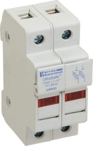 Ferraz Shawmut - 2 Pole, 1000 VDC and 800 VAC, 30 Amp, DIN Rail Mount Fuse Holder - Compatible with CC Class, 1-1/2 Inch Long x 1.38 Inch Wide and 13/32 Inch Diameter Fuse - Americas Industrial Supply