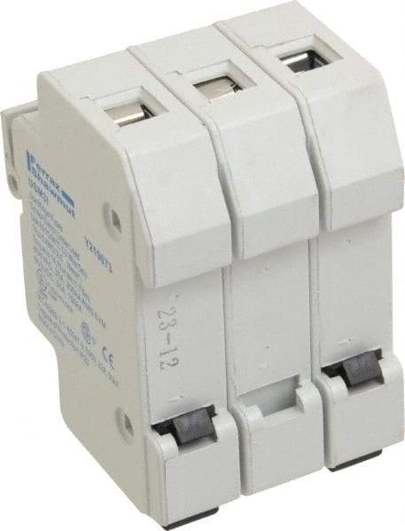 Ferraz Shawmut - 3 Pole, 1000 VDC and 800 VAC, 30 Amp, DIN Rail Mount Fuse Holder - Compatible with CC Class, 1-1/2 Inch Long x 2.07 Inch Wide and 13/32 Inch Diameter Fuse - Americas Industrial Supply