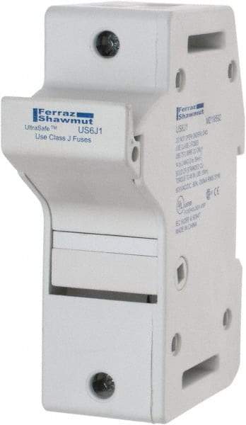 Ferraz Shawmut - 1 Pole, 600 VAC/VDC, 60 Amp, DIN Rail Mount Fuse Holder - Compatible with J Class, 58mm Long x 1.28 Inch Wide and 22mm Diameter Fuse - Americas Industrial Supply