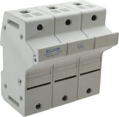 Ferraz Shawmut - 3 Pole, 600 VAC/VDC, 60 Amp, DIN Rail Mount Fuse Holder - Compatible with J Class, 58mm Long x 3.84 Inch Wide and 22mm Diameter Fuse - Americas Industrial Supply