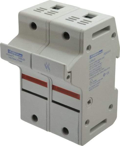 Ferraz Shawmut - 2 Pole, 600 VAC/VDC, 60 Amp, DIN Rail Mount Fuse Holder - Compatible with J Class, 58mm Long x 2.56 Inch Wide and 22mm Diameter Fuse - Americas Industrial Supply