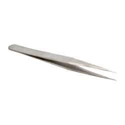 Value Collection - 5" OALmm-SS Precision Tweezers - General Utility, Fine Point, Narrow Shank - Americas Industrial Supply