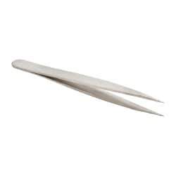 Value Collection - 3-1/2" OAL 0C-SA Precision Tweezers - Short, Flat Tip - Americas Industrial Supply