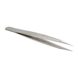 Value Collection - 4-3/4" OAL OO-SS Precision Tweezers - Very Strong, Heavy Tip & Shank - Americas Industrial Supply